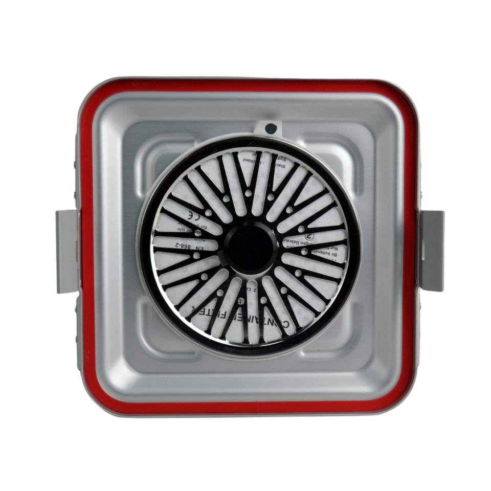 Yarım Boy Sterilizasyon Konteyner 285X280X100 - Gri