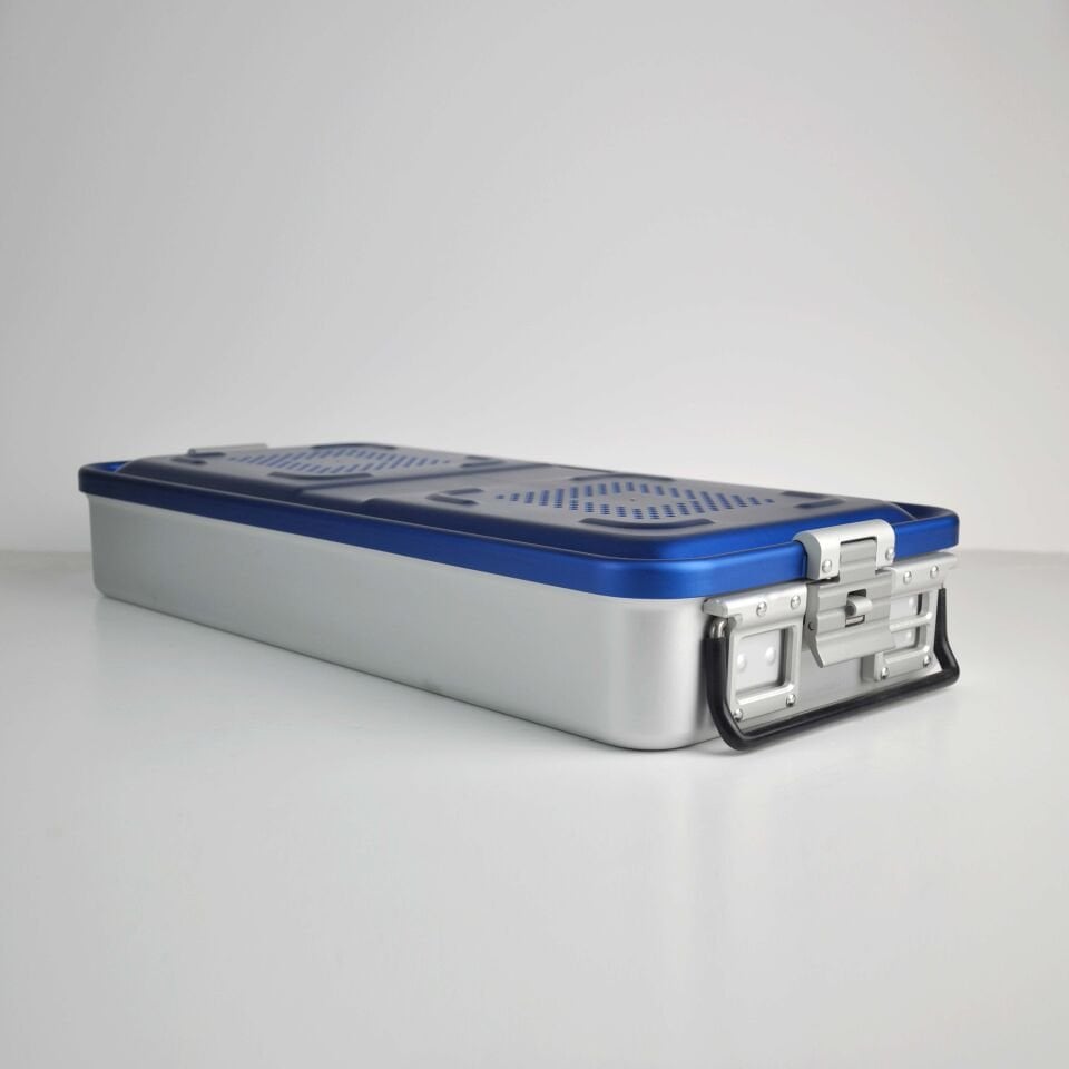 Tam boy Sterilizasyon Konteyner Mavi - 580X280X100