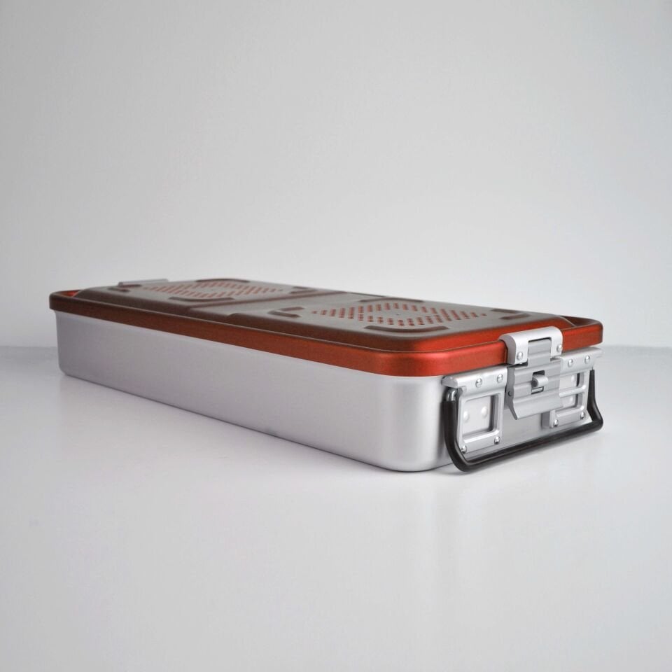 Tam boy Sterilizasyon Konteyner Kırmızı - 580X280X100