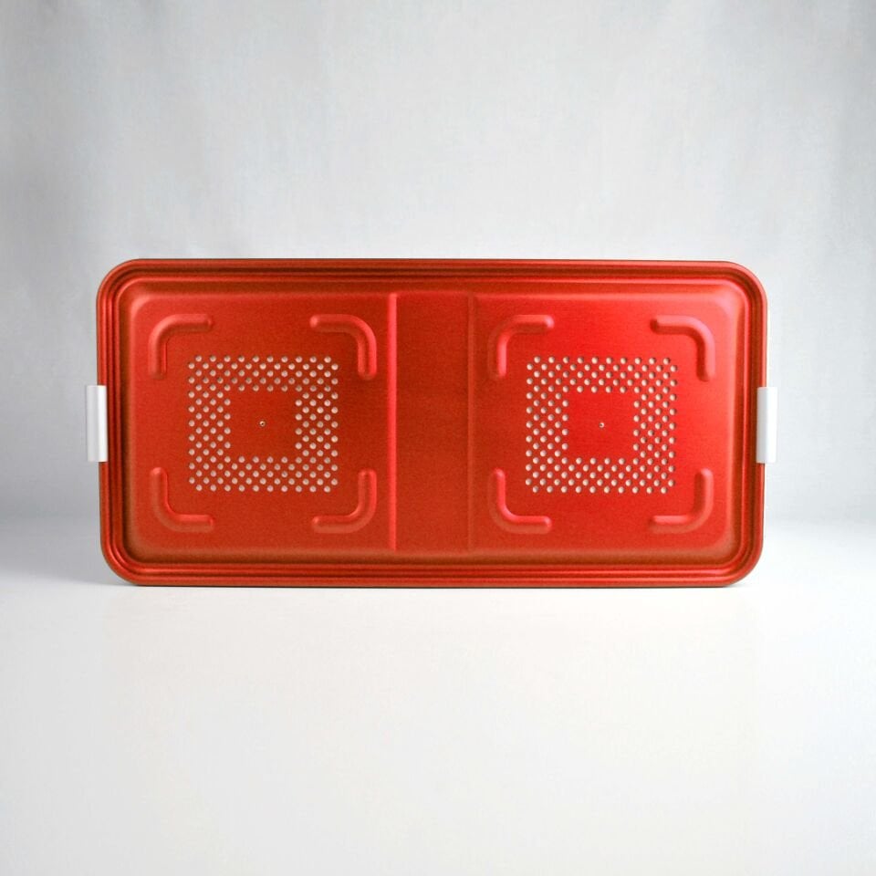 Tam boy Sterilizasyon Konteyner Kırmızı - 580X280X135