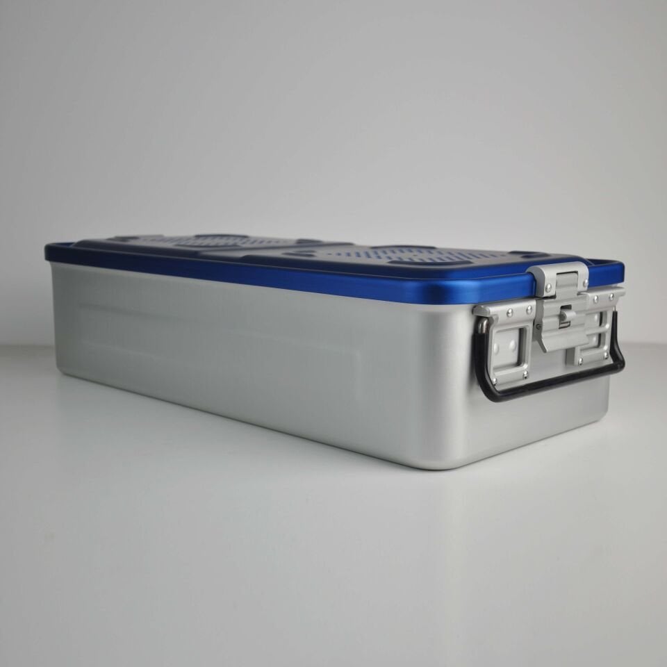 Tam boy Sterilizasyon Konteyner Mavi - 580X280X150