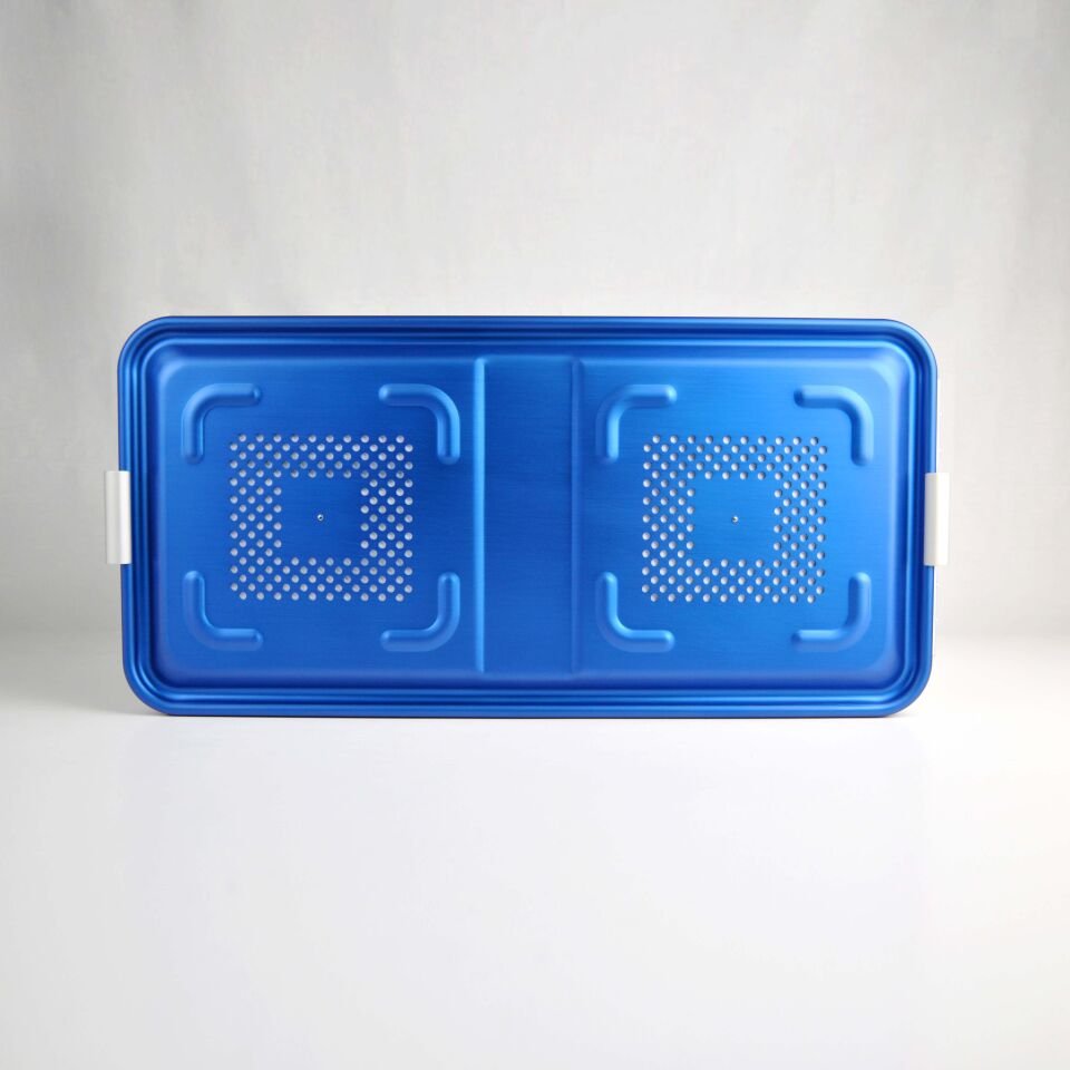 Tam boy Sterilizasyon Konteyner Mavi - 580X280X150