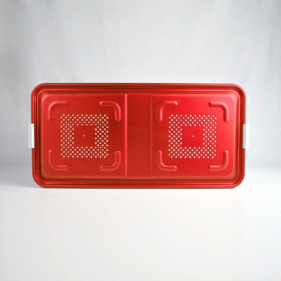 Tam boy Sterilizasyon Konteyner Kırmızı - 580X280X150