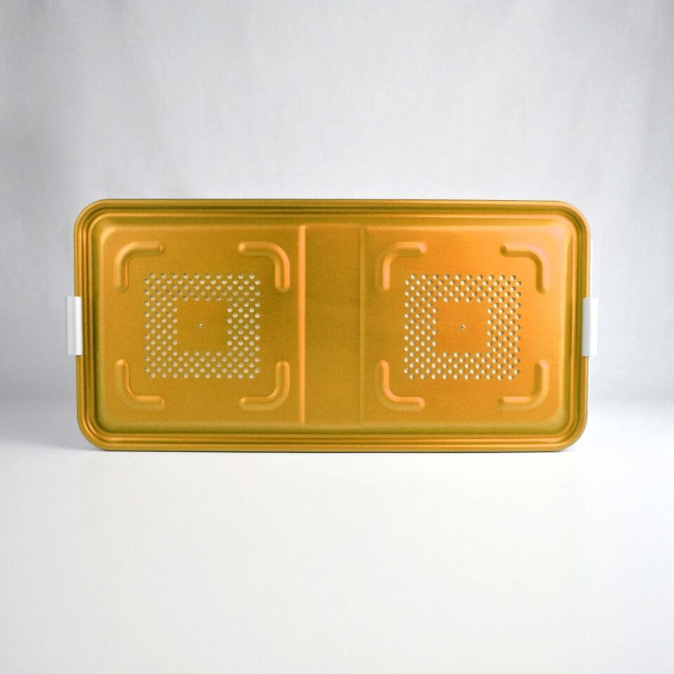 Tam boy Sterilizasyon Konteyner Sarı - 580X280X150