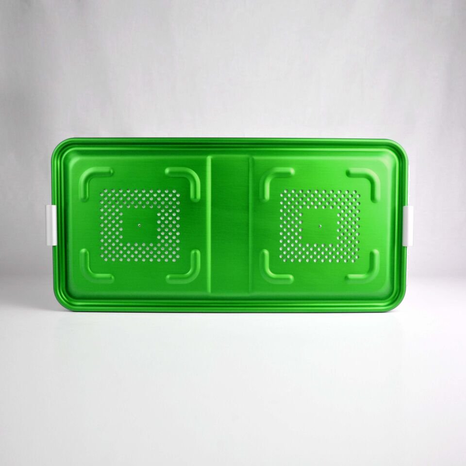 Tam boy Sterilizasyon Konteyner Yeşil - 580X280X150