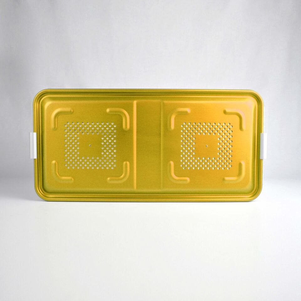 Tam boy Sterilizasyon Konteyner Sarı - 580x280x200 mm