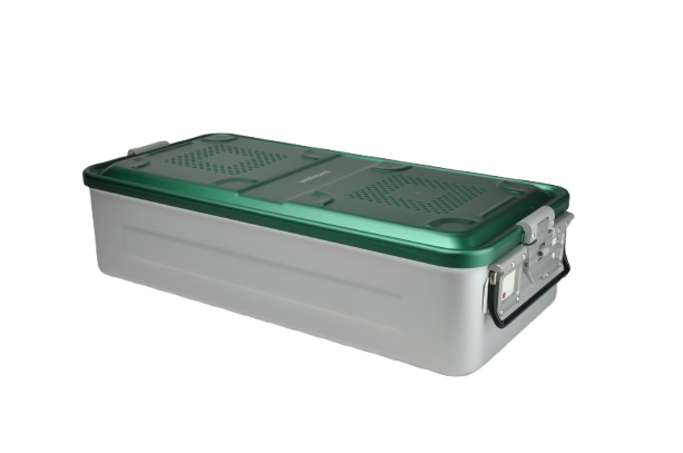 Tam boy Sterilizasyon Konteyner Yeşil - 580x280x200 mm