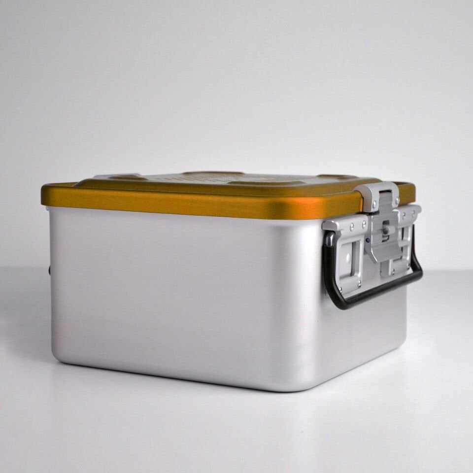 Yarım Boy Sterilizasyon Konteyner 285X280X200 - Sarı