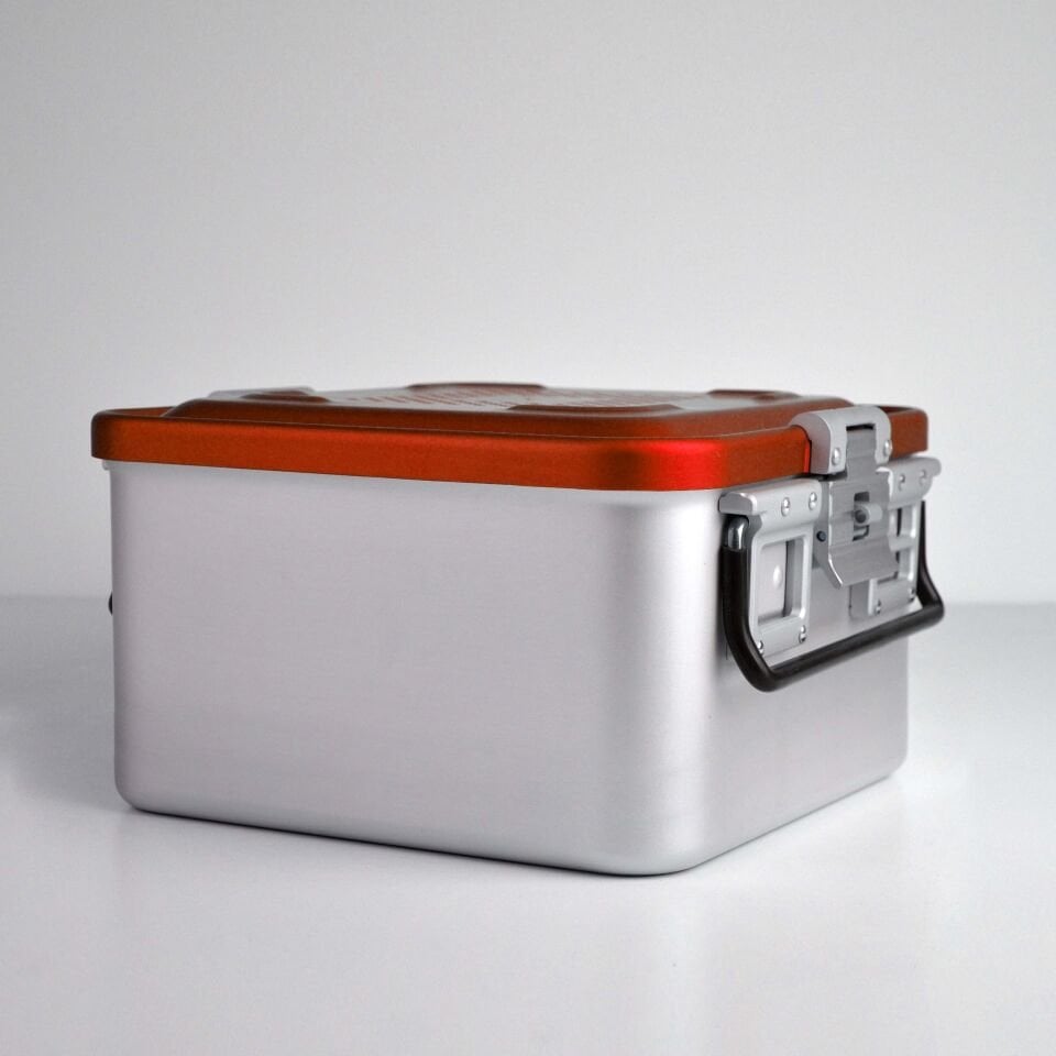 Yarım Boy Sterilizasyon Konteyner 285X280X200 - Kırmızı