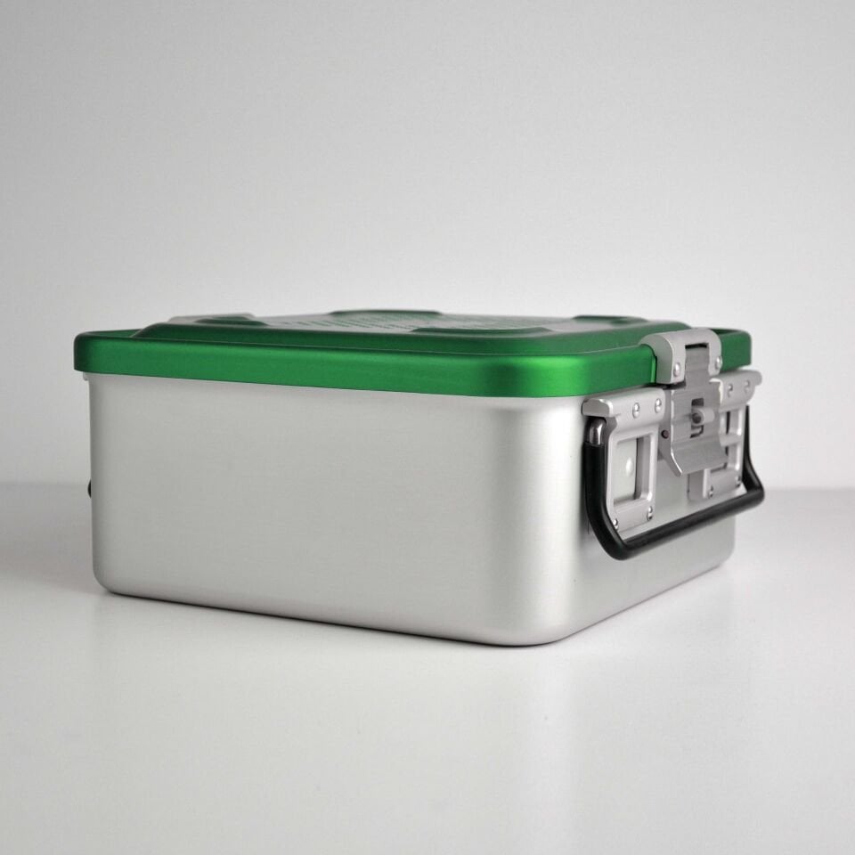 Yarım Boy Sterilizasyon Konteyner 285X280X135 - Yeşil