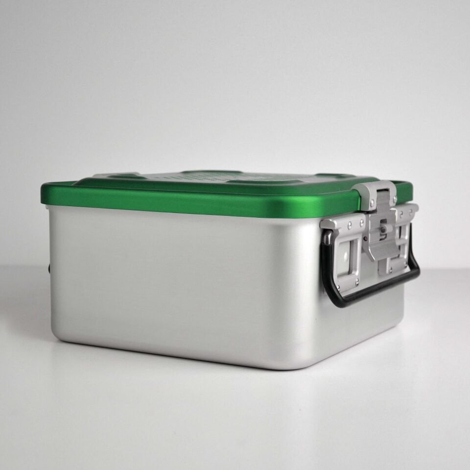Yarım Boy Sterilizasyon Konteyner 285X280X150 - Yeşil
