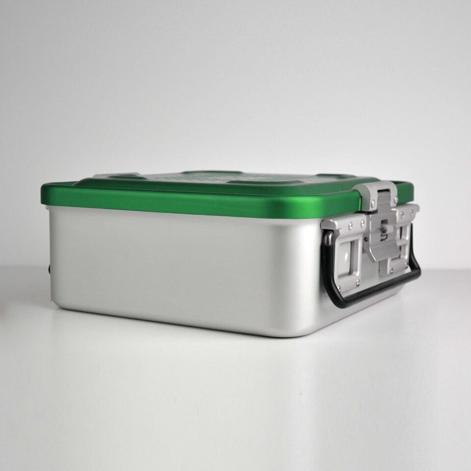 Yarım Boy Sterilizasyon Konteyner 285X280X100 - Yeşil