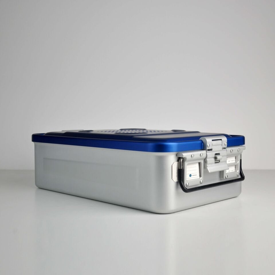 Orta Boy Sterilizasyon Konteyner Mavi - 465X280X135 