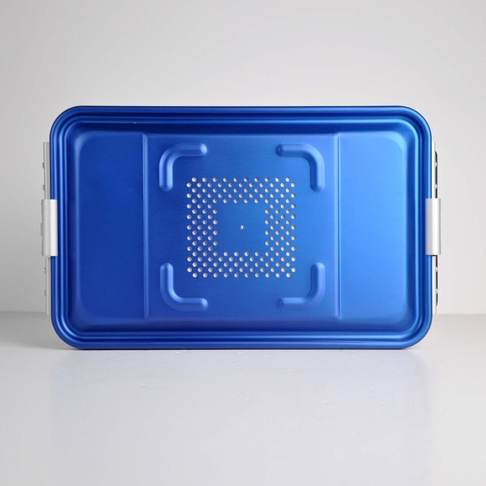 Orta Boy Sterilizasyon Konteyner Mavi - 465X280X135