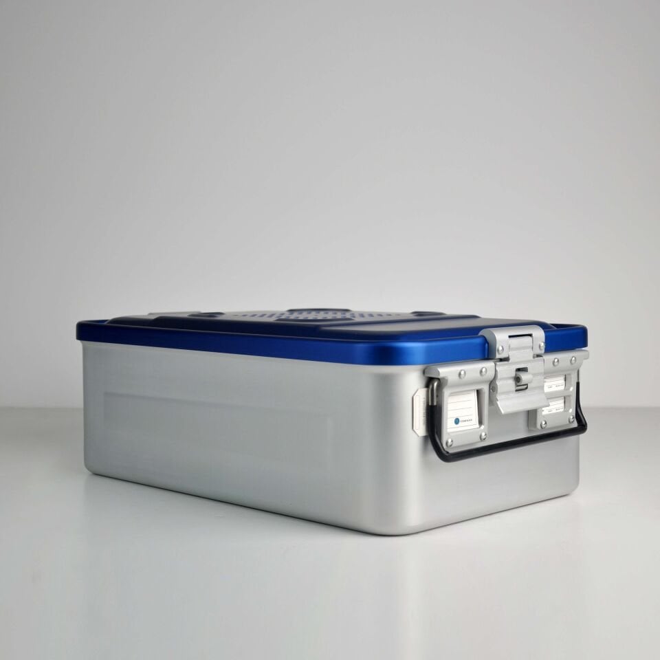 Orta Boy Sterilizasyon Konteyner Mavi - 465X280X150