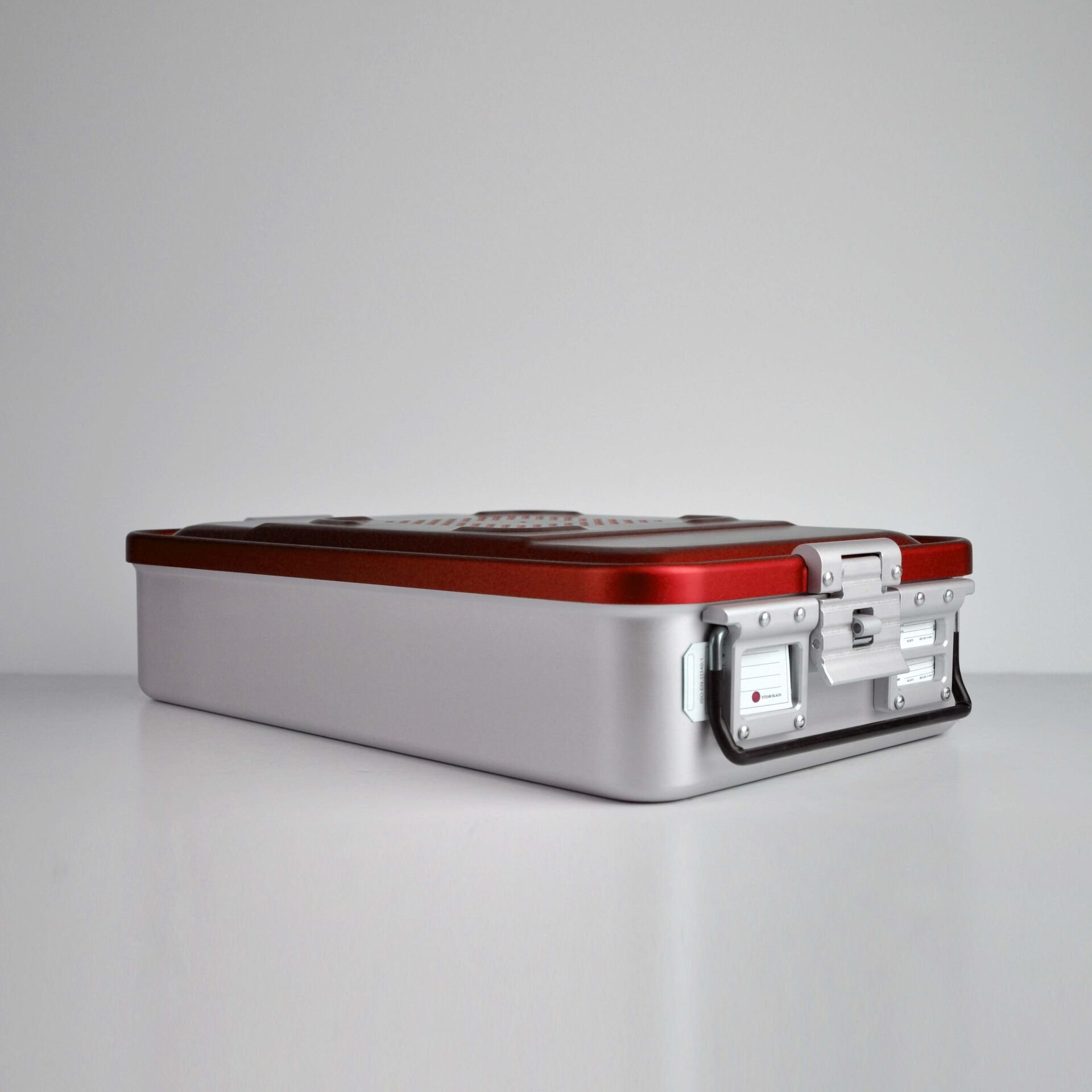 Orta Boy Sterilizasyon Konteyner Kırmızı - 465x280x100