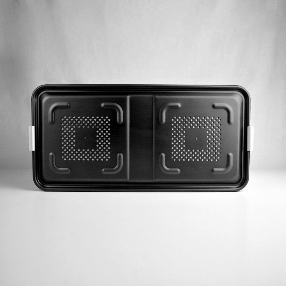 Tam boy Sterilizasyon Konteyner Siyah - 580X280X150