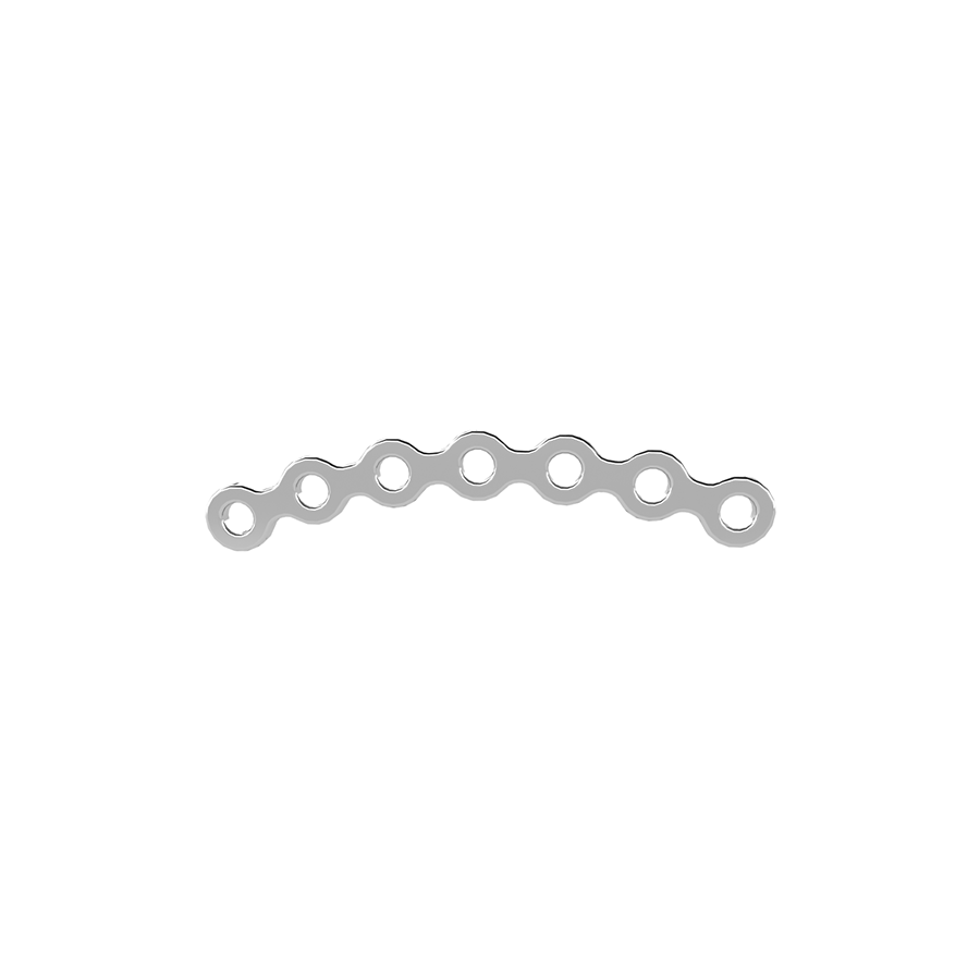 2,7 mm Mini Kavisli Plak Çelik 7 Delik