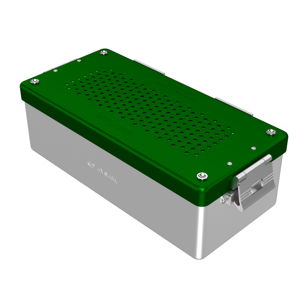 Mini Sterilizasyon Konteyner Yeşil - 300X140X100